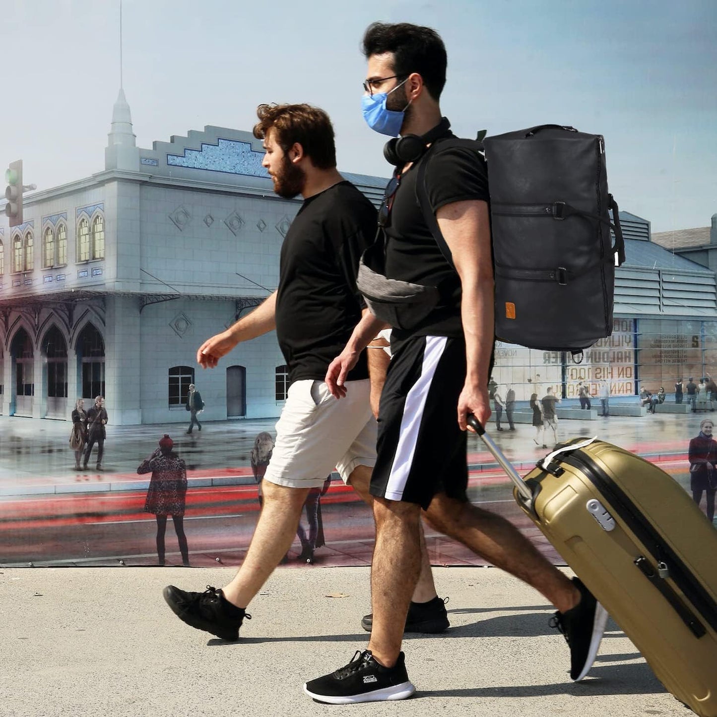 Omkeerbare PU Leren Kleding Duffel – Handbagage Weekend Reis Tas