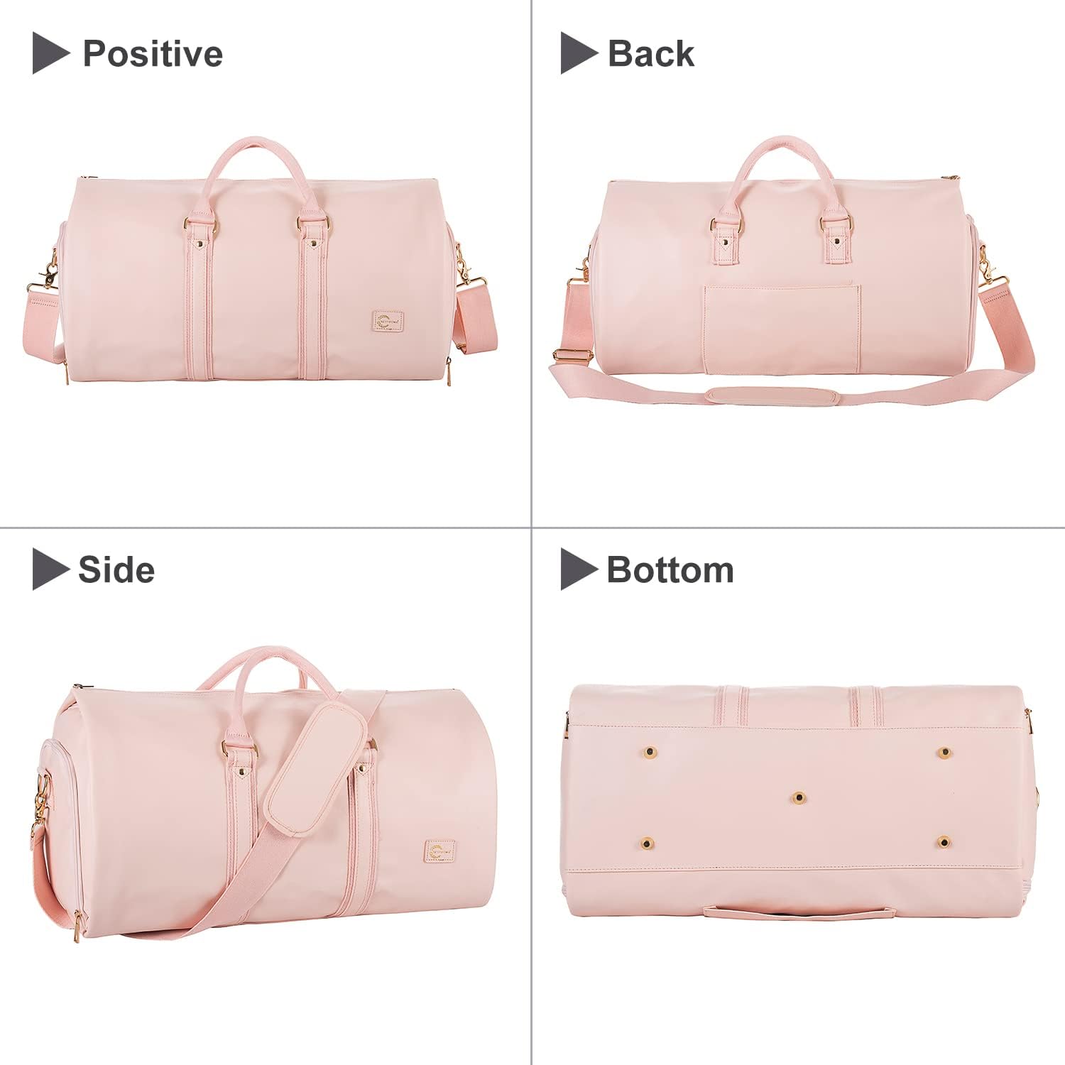 Omkeerbare PU Leren Kleding Duffel – Handbagage Weekend Reis Tas