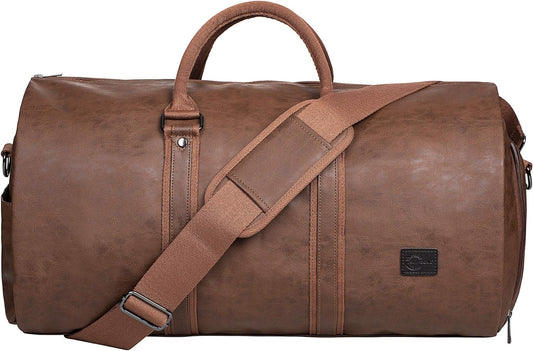 Omkeerbare PU Leren Kleding Duffel – Handbagage Weekend Reis Tas