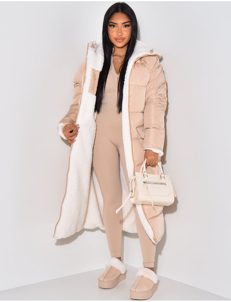 Omkeerbare winterjas voor dames met twee looks in één jas