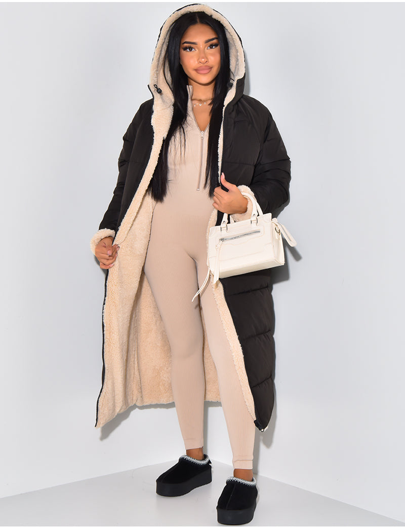Omkeerbare winterjas voor dames met twee looks in één jas