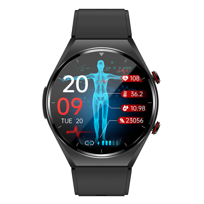 One-Click Bloedglucose | Bloedglucose Bloeddruk ECG | ECG HRV Hartslagmonitor Gezondheid Slimme Horloge