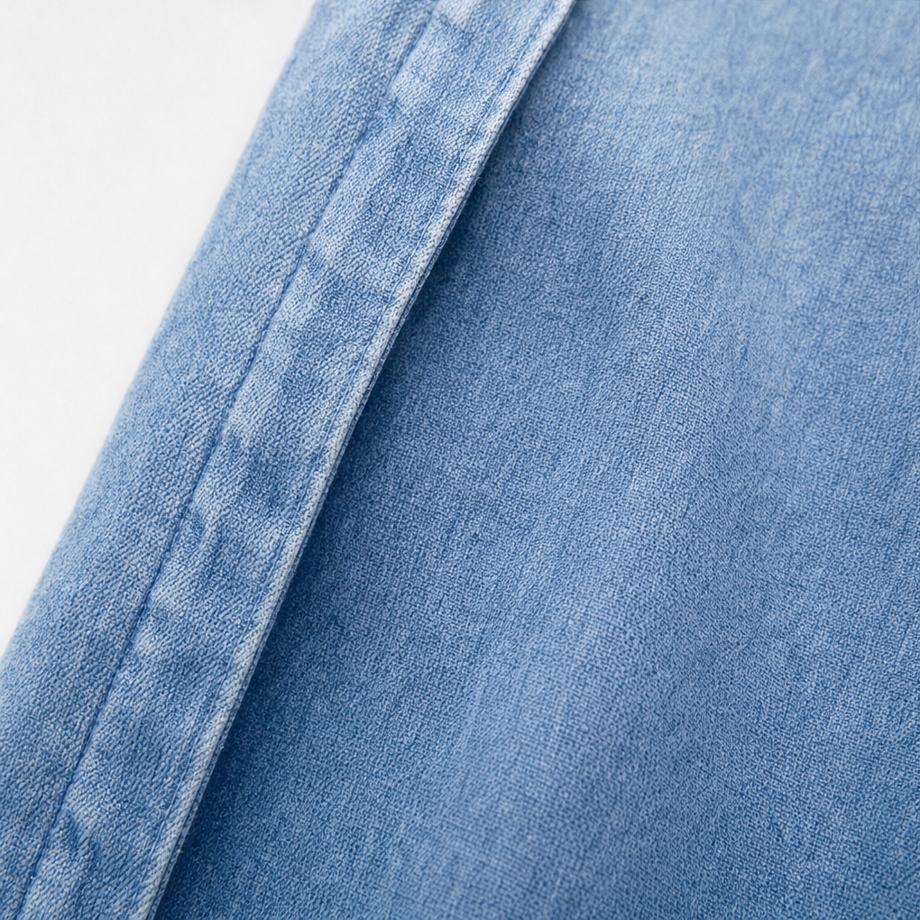 Open vest met denimlook en ruches