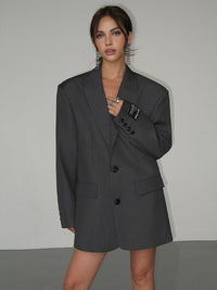 Oversized blazer - Lang model met enkele knopenrij
