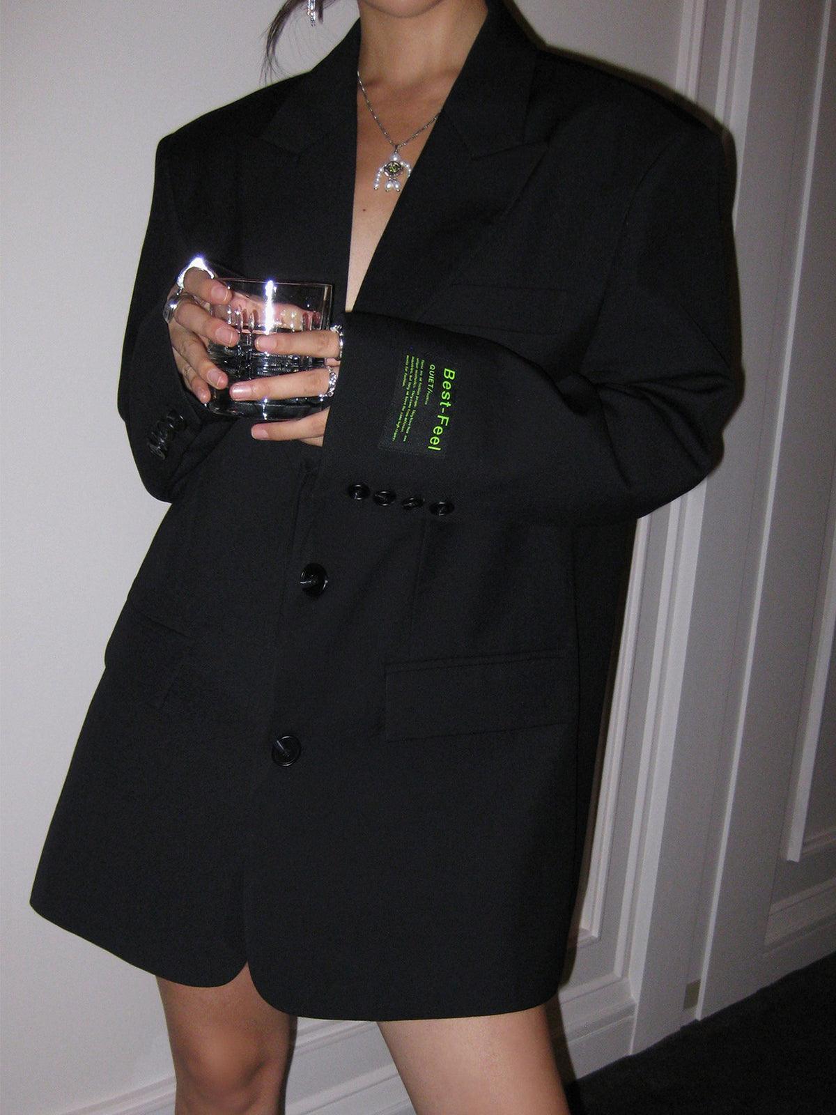Oversized blazer - Lang model met enkele knopenrij