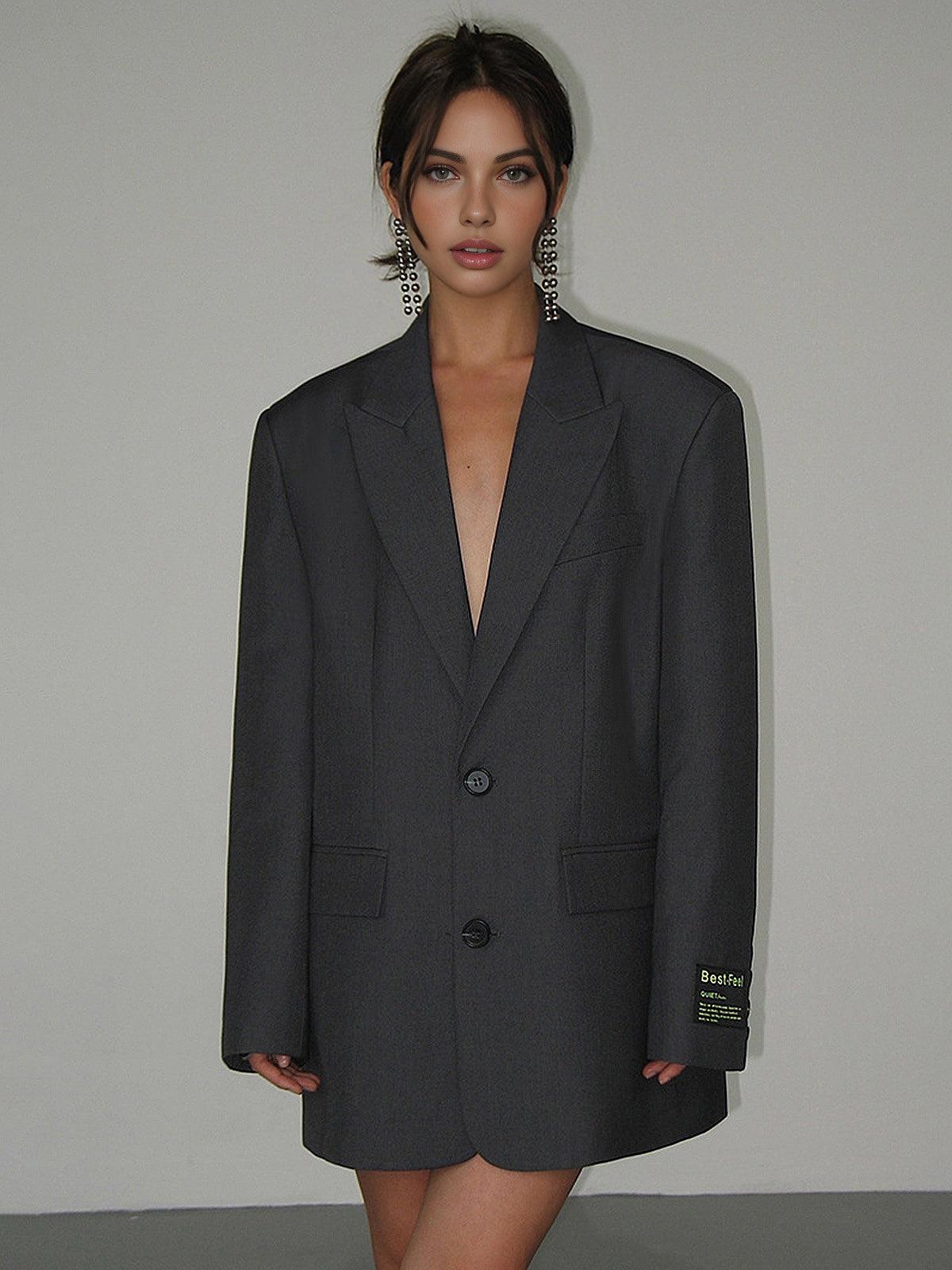 Oversized blazer - Lang model met enkele knopenrij