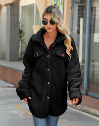 Oversized dames shacket met knoopsluiting en opgestikte zakken