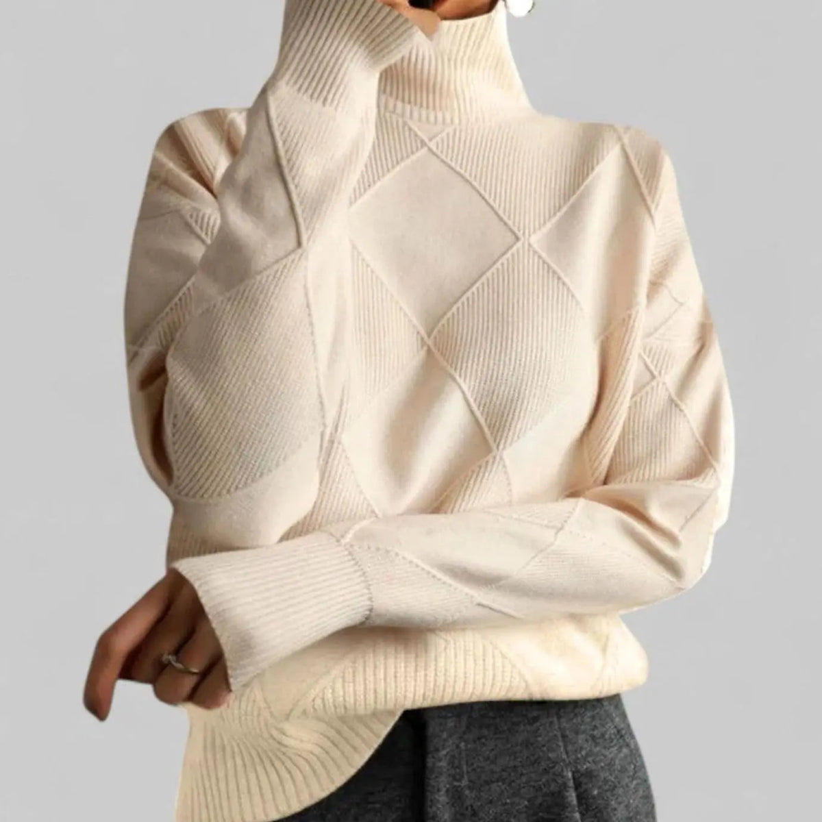 Oversized damescoltrui met ruitpatroon