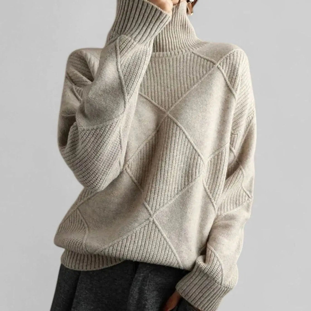 Oversized damescoltrui met ruitpatroon