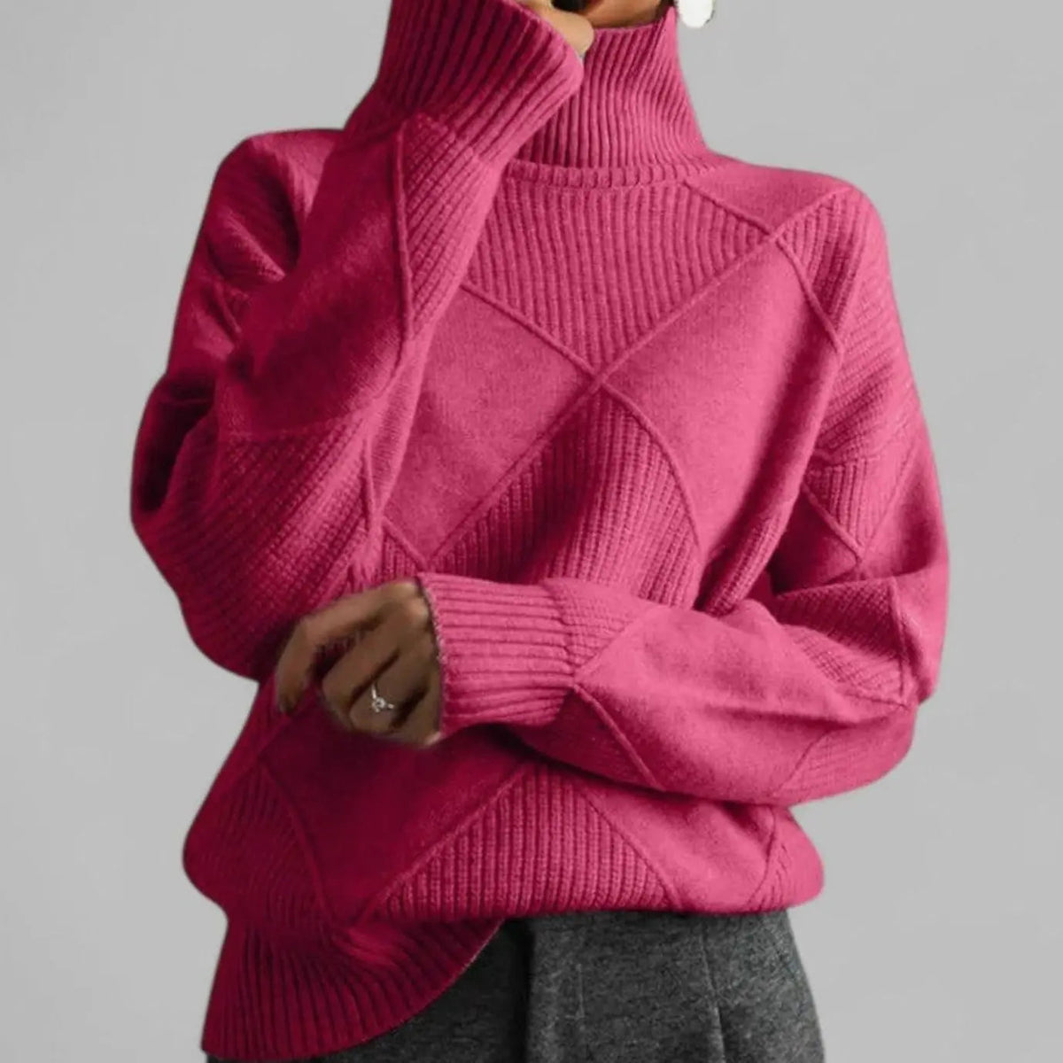 Oversized damescoltrui met ruitpatroon