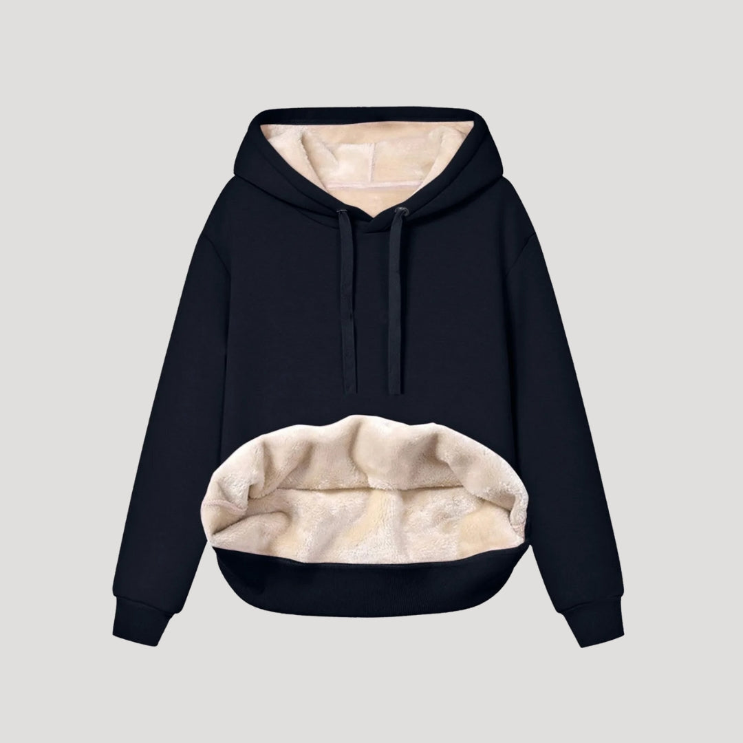 Oversized dameshoodie met fleecevoering en kangoeroezak