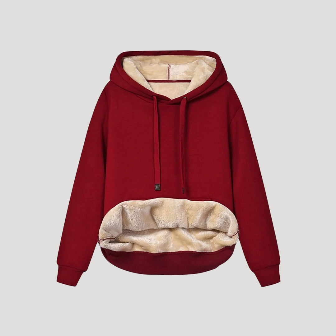 Oversized dameshoodie met fleecevoering en kangoeroezak