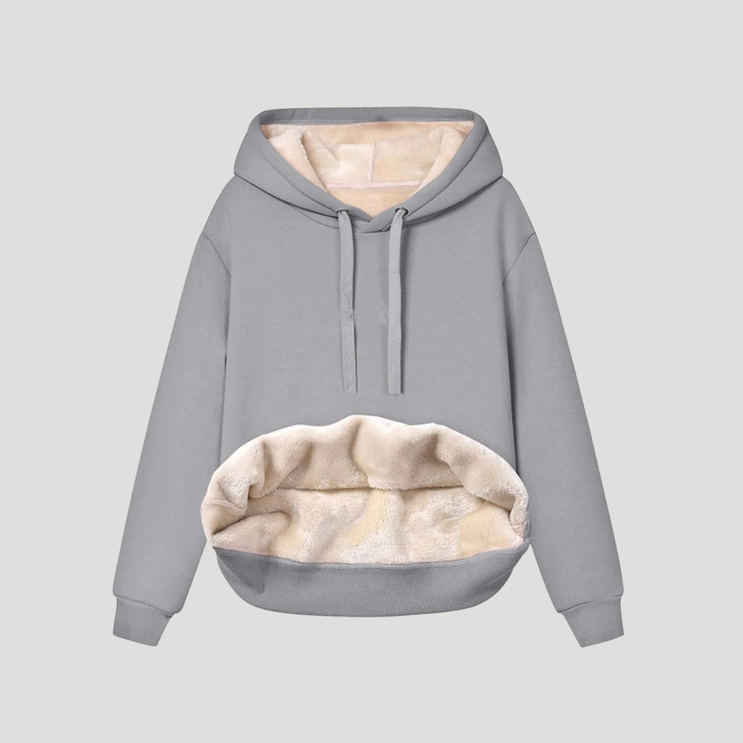 Oversized dameshoodie met fleecevoering en kangoeroezak