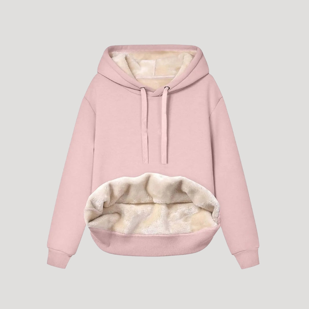 Oversized dameshoodie met fleecevoering en kangoeroezak