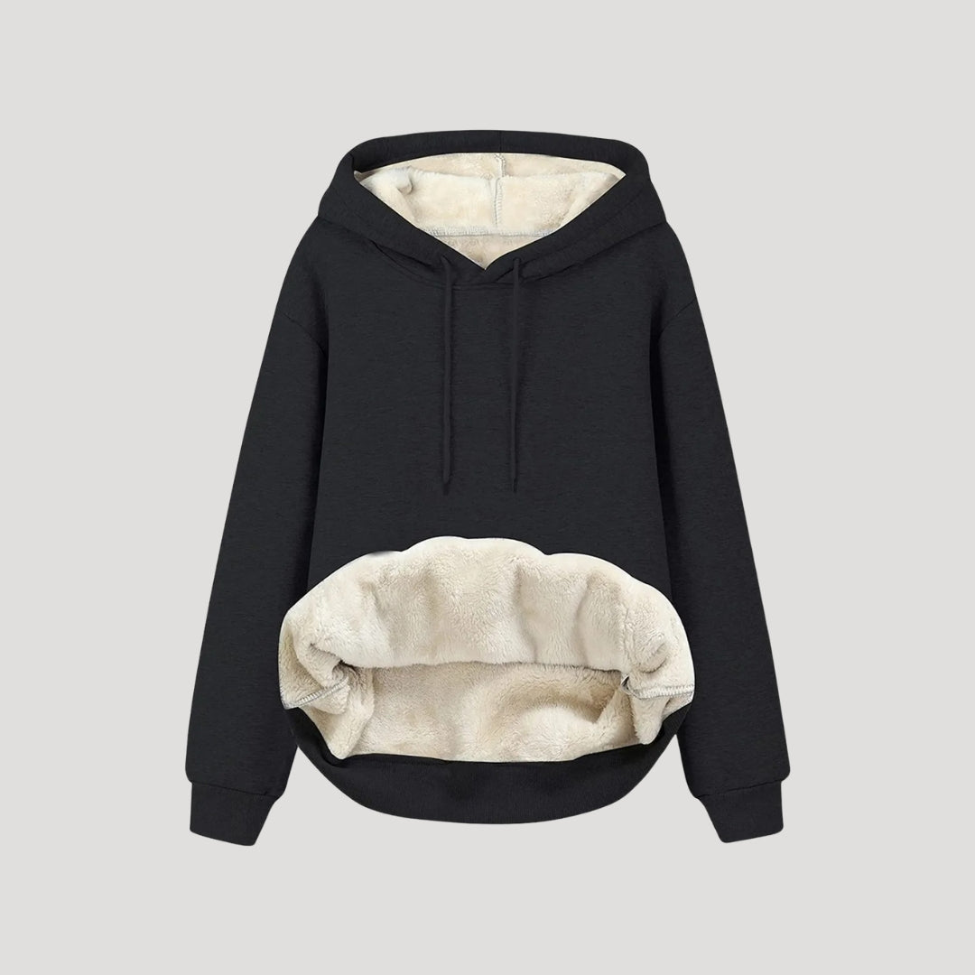 Oversized dameshoodie met fleecevoering en kangoeroezak