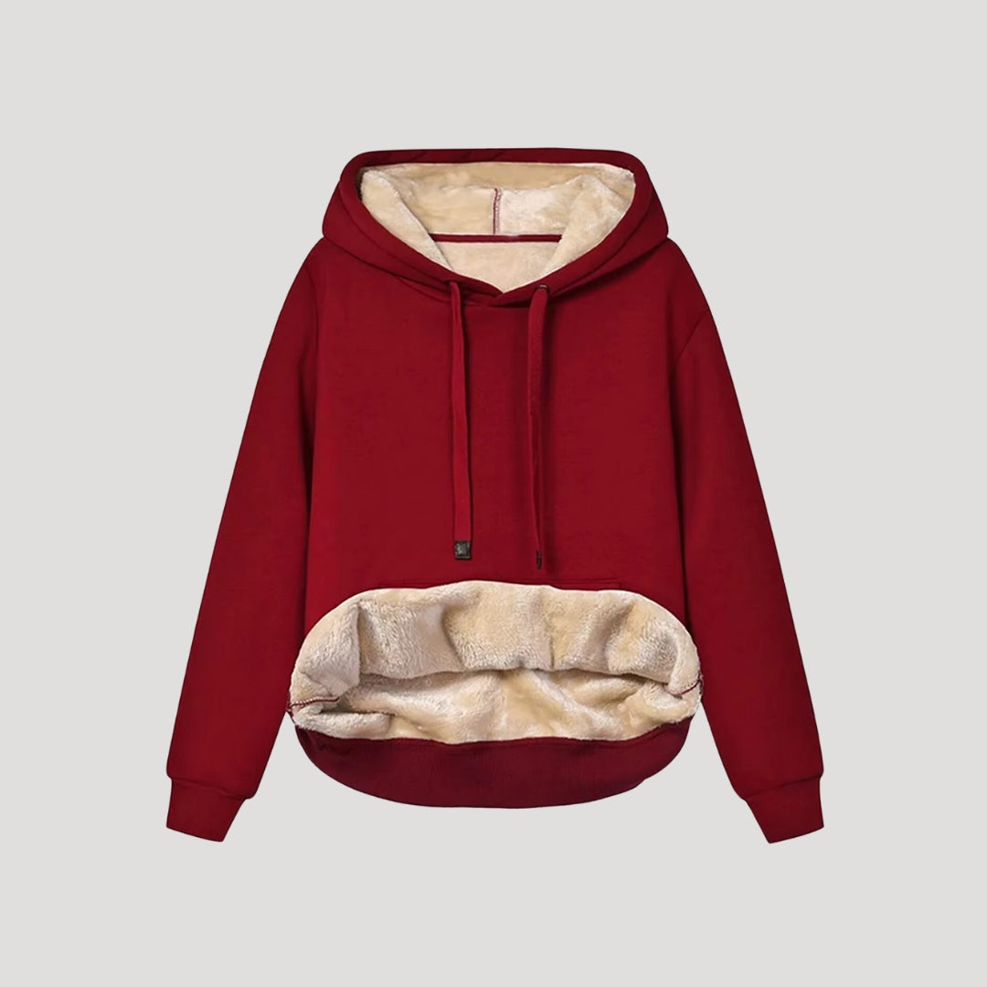 Oversized dameshoodie met fleecevoering en kangoeroezak