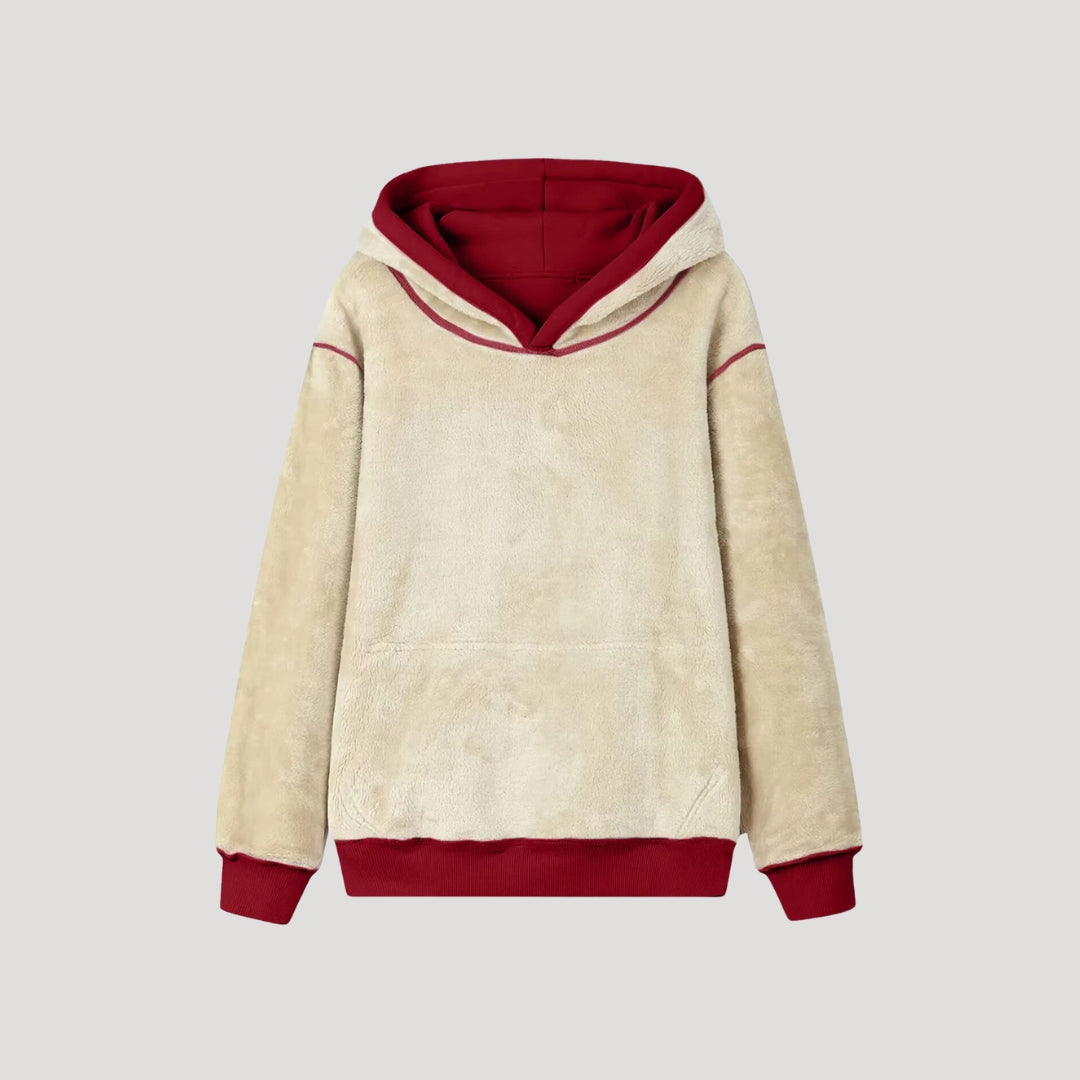 Oversized dameshoodie met fleecevoering en kangoeroezak