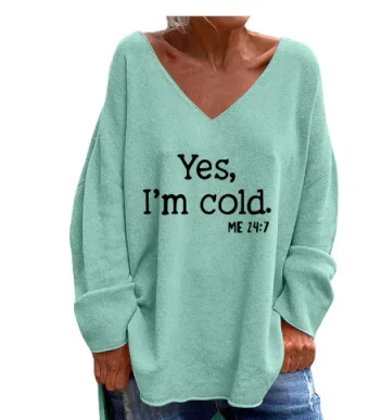 Oversized damestrui met V-hals en patroon