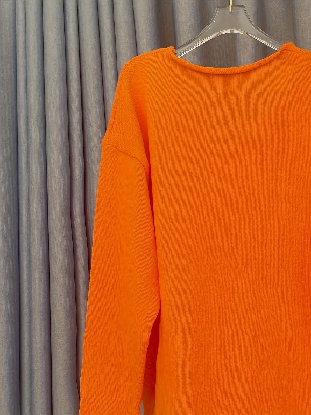 Oversized damestrui met V-hals en patroon