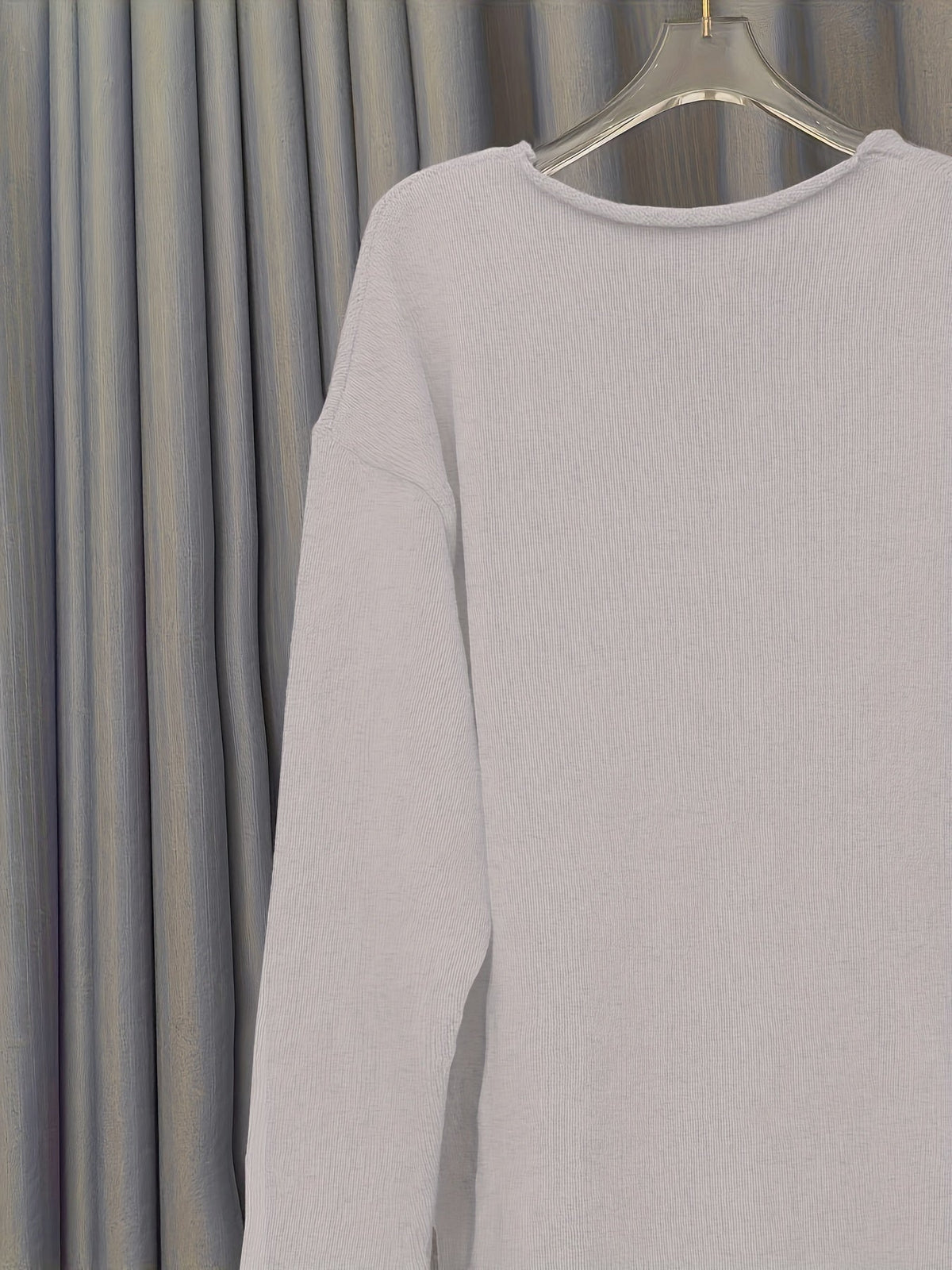 Oversized damestrui met V-hals en patroon