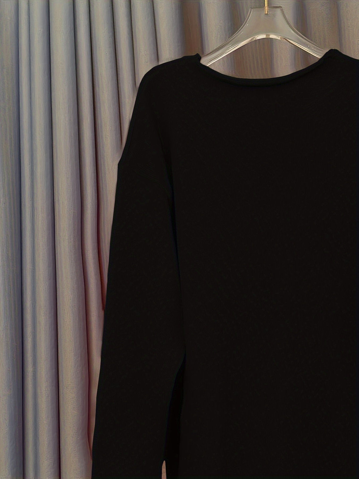 Oversized damestrui met V-hals en patroon