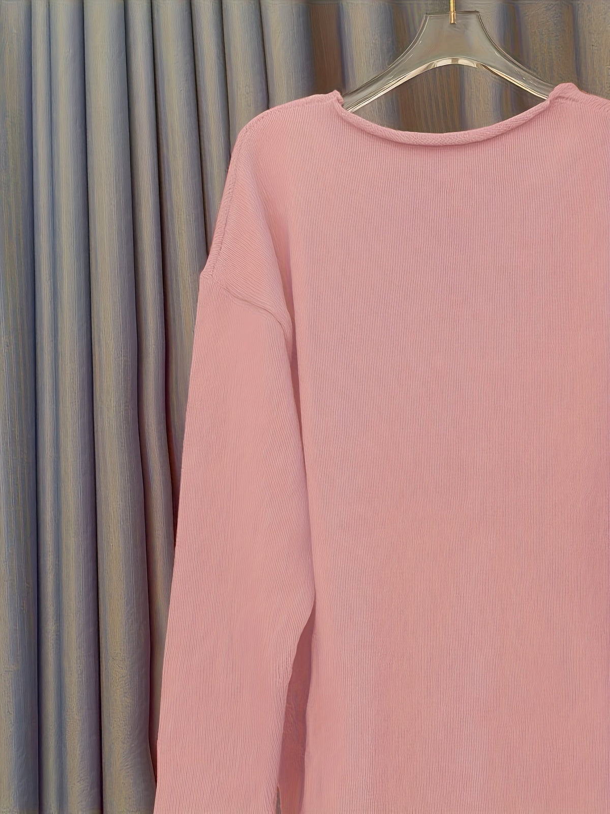 Oversized damestrui met V-hals en patroon