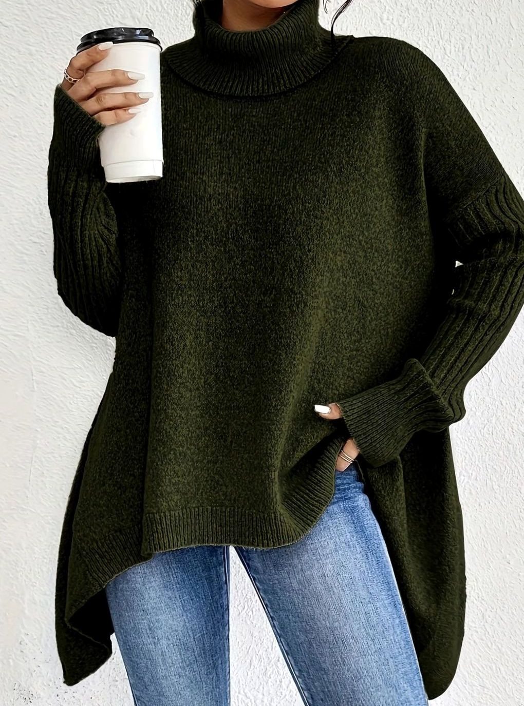 Oversized kasjmier coltrui voor dames