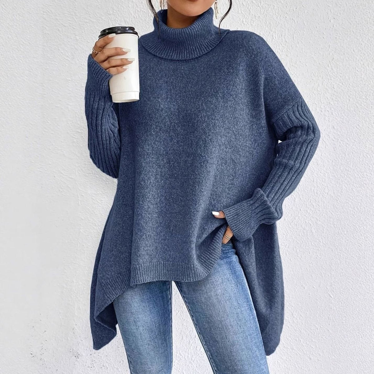 Oversized kasjmier coltrui voor dames