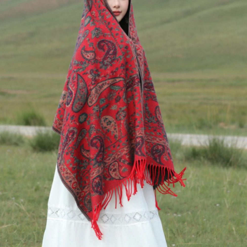 Paisley Elegantie Winter Poncho Sjaal