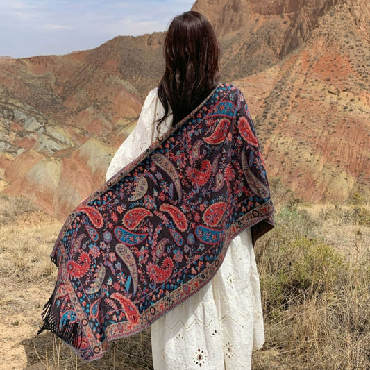 Paisley Elegantie Winter Poncho Sjaal