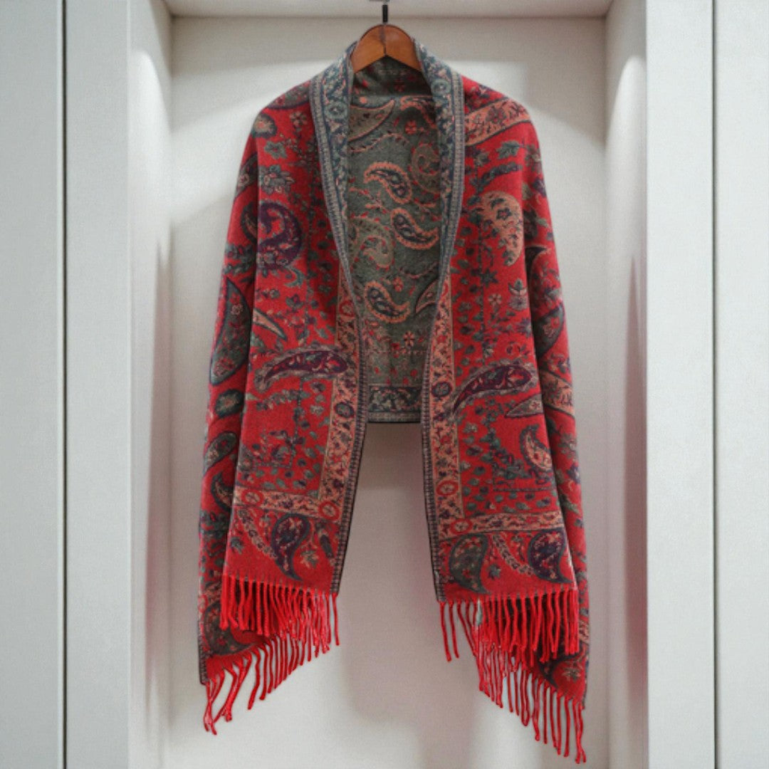 Paisley Elegantie Winter Poncho Sjaal