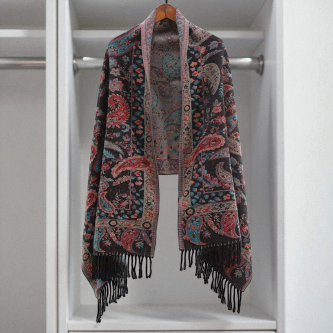 Paisley Elegantie Winter Poncho Sjaal