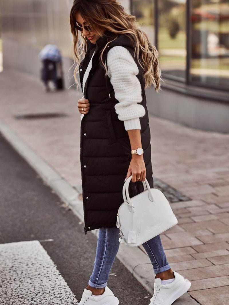 Parque - Knielange Gequiltte Vest voor Dames