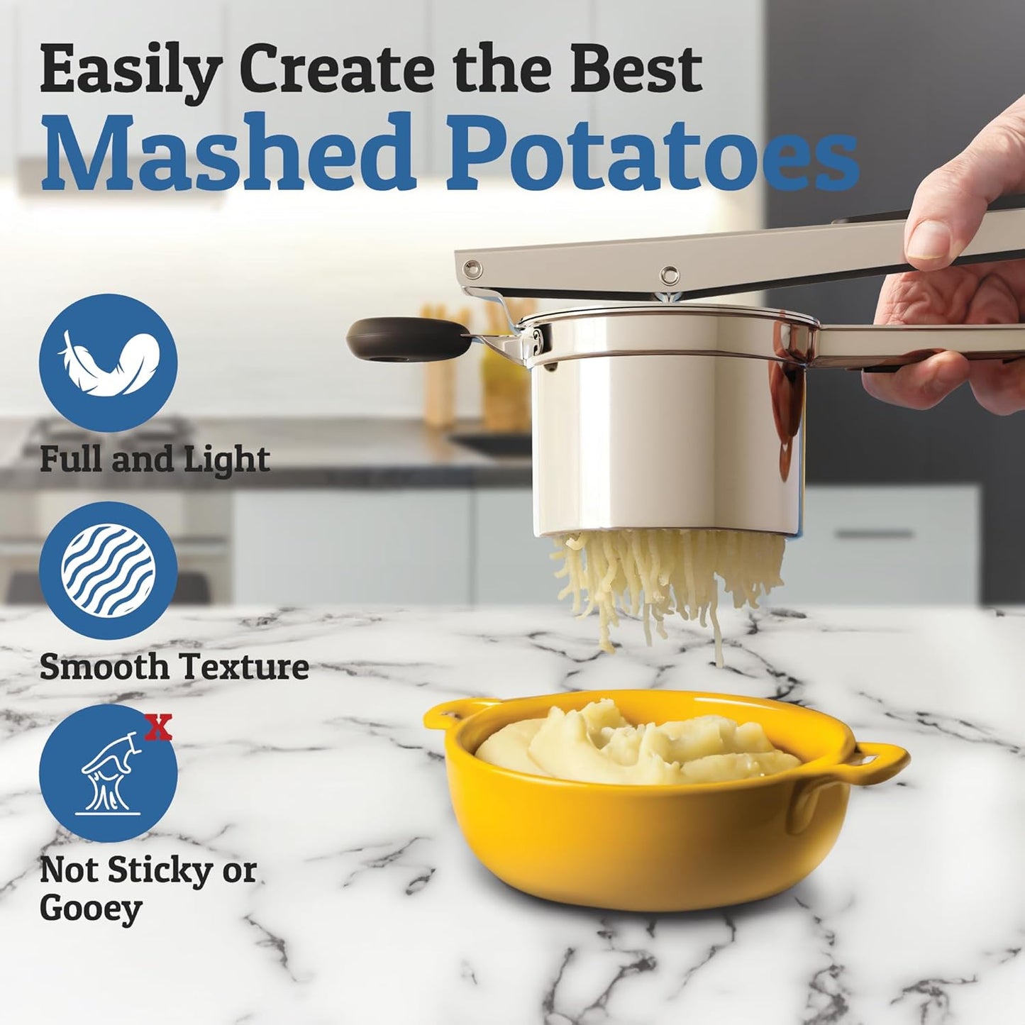 Perfecte Aardappelpuree: Zware RVS Aardappelstamper