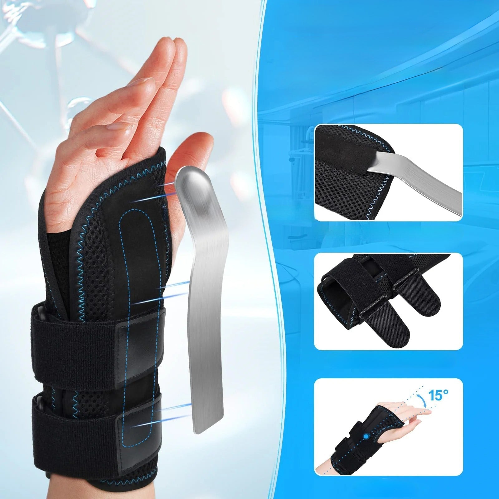 Polssteun met Spalk - Stabiliseert en Verlicht Pijn