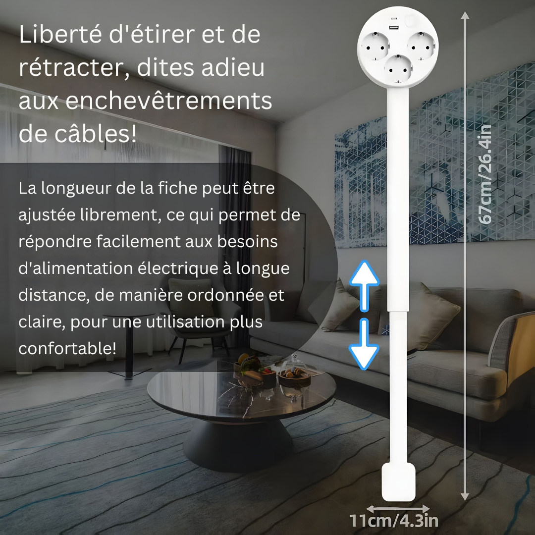 PowerReach | De Slimme en Stijlvolle Uittrekbare Stopcontact voor een Moderne Levensstijl