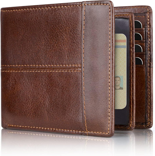 Premium RFID-blokkerende leren bifold portemonnee voor mannen - SlimArmor