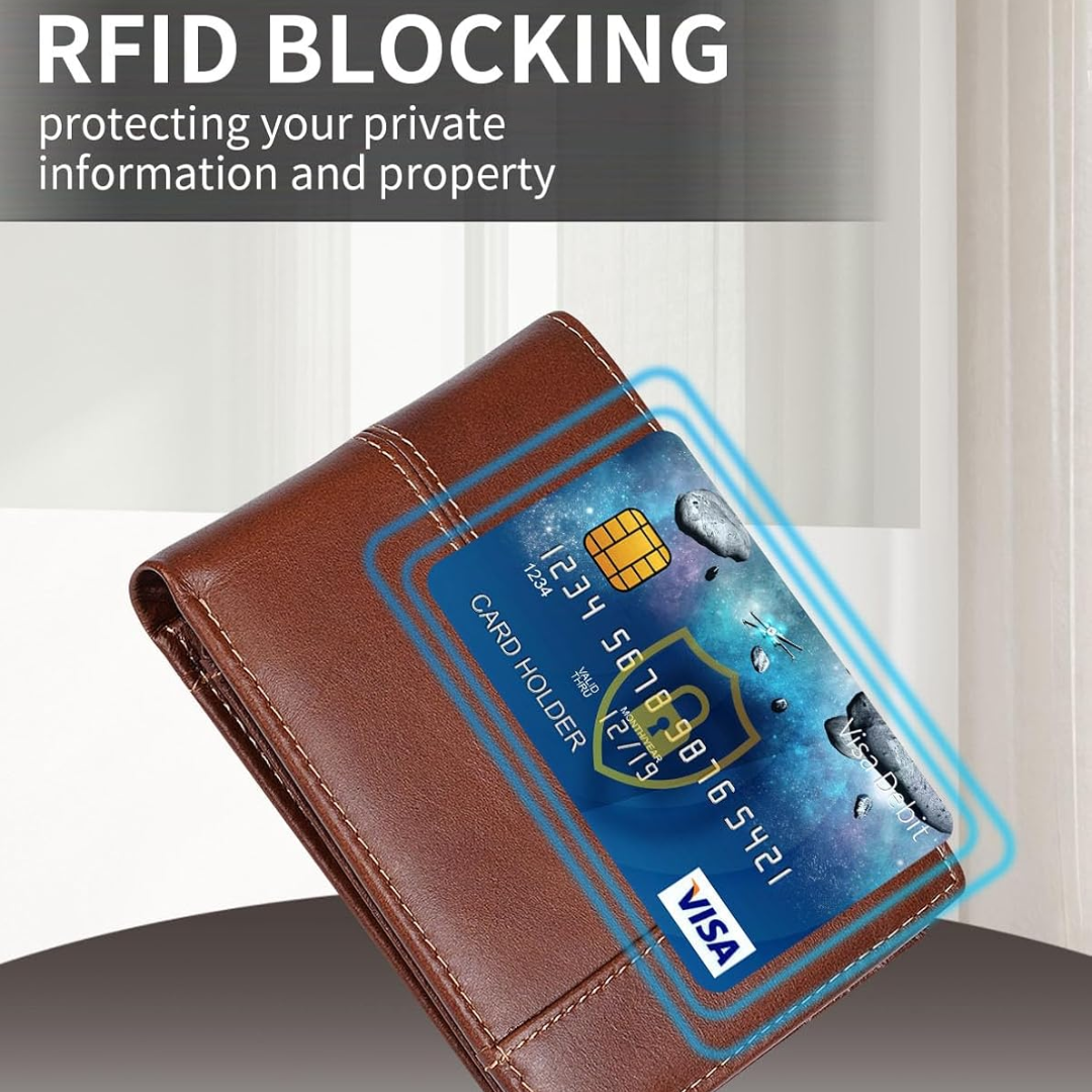 Premium RFID-blokkerende leren bifold portemonnee voor mannen - SlimArmor