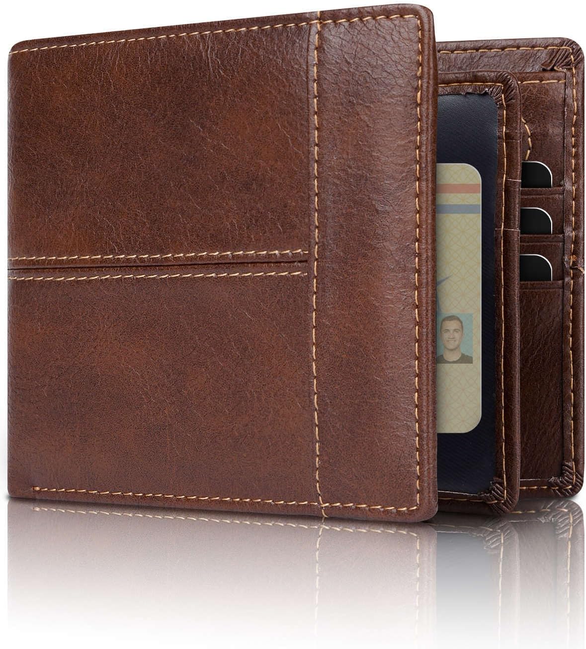 Premium RFID-blokkerende leren bifold portemonnee voor mannen - SlimArmor