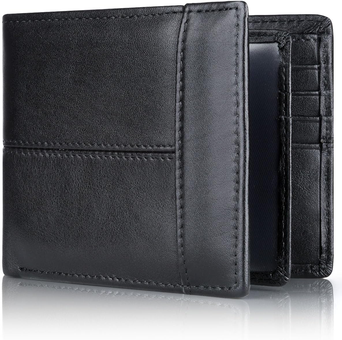 Premium RFID-blokkerende leren bifold portemonnee voor mannen - SlimArmor