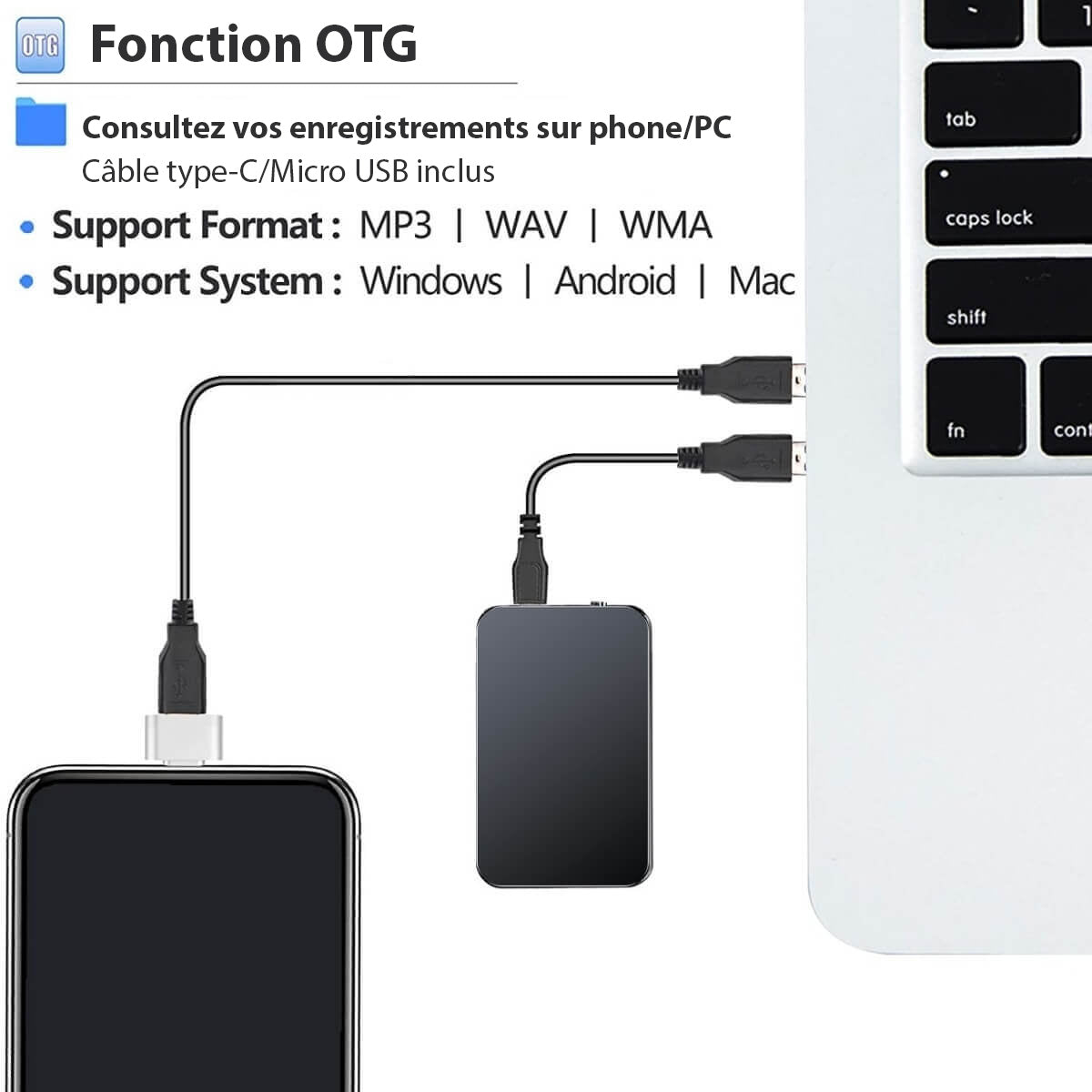 Professionele Ultra-Dunne Mini Spion Voice Recorder