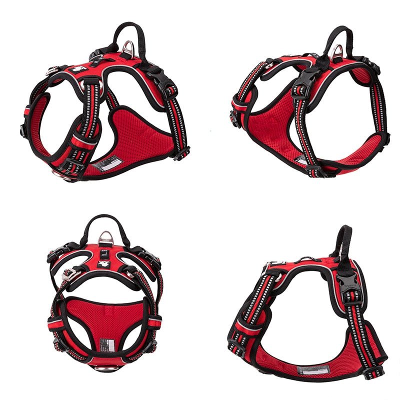 Reflecterende Hondenharnas | Verstelbare Halsband met Reflecterende Details voor Veiligheid