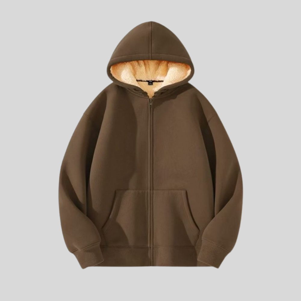 Regular-fit capuchonvest met rits — Gevoerde binnenkant, slank silhouet