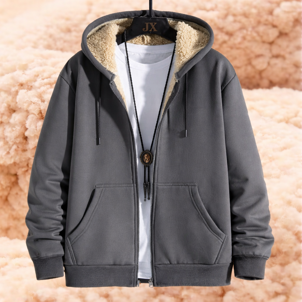 Regular-fit capuchonvest met rits — Gevoerde binnenkant, slank silhouet