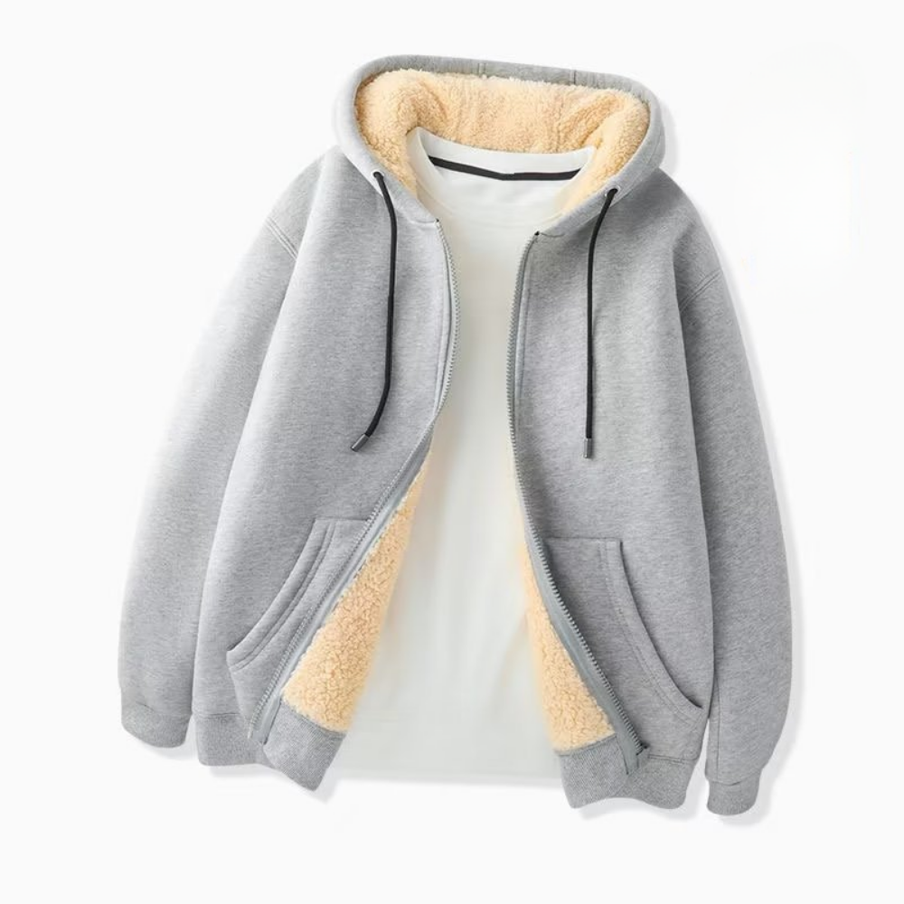 Regular-fit capuchonvest met rits — Gevoerde binnenkant, slank silhouet