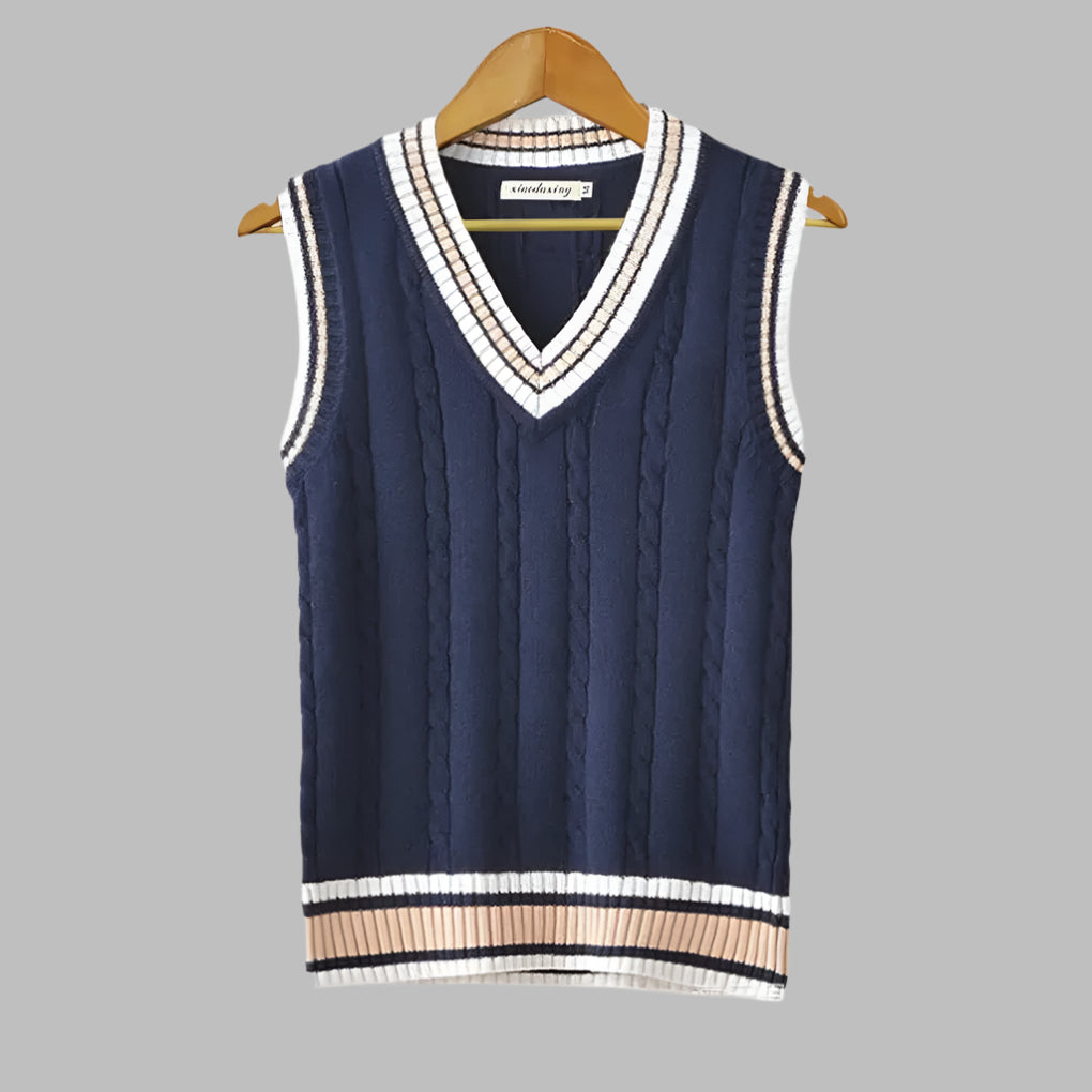 Retro gestreepte spencer in preppy stijl