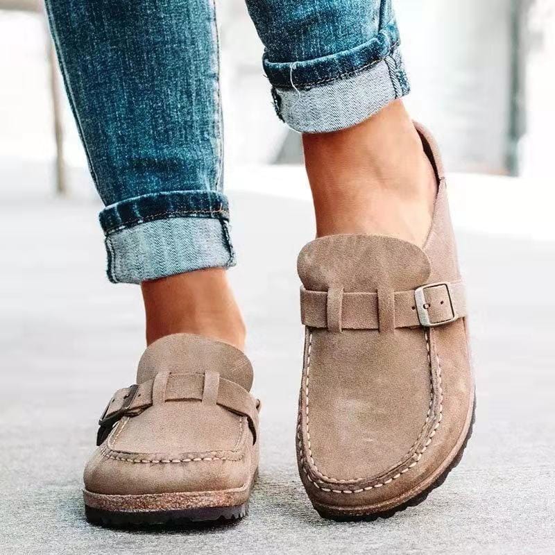 Retro Suède Instap Sandalen met Orthopedisch Comfort - Solenza