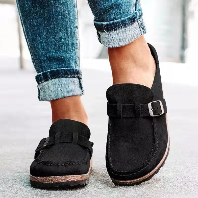 Retro Suède Instap Sandalen met Orthopedisch Comfort - Solenza