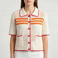 Retro vest met korte mouwen voor dames – Luchtige zomertop