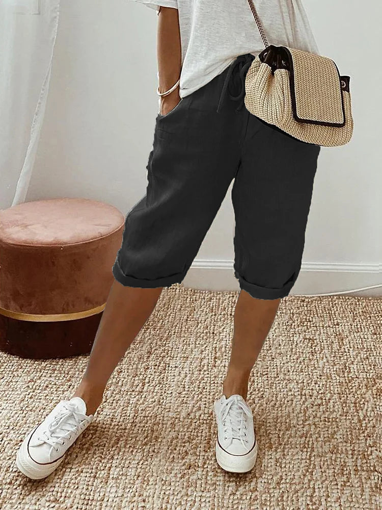Rosa | Chic, luchtige shorts in linnenmix